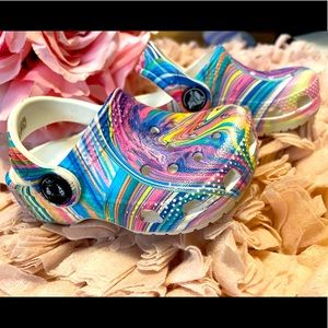 Toddler tie dye Crocs